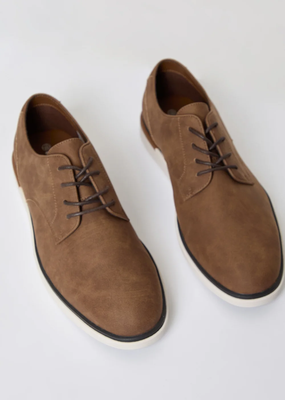 Threadbare Tan Faux Suede Derby Shoes - 7 Image 2