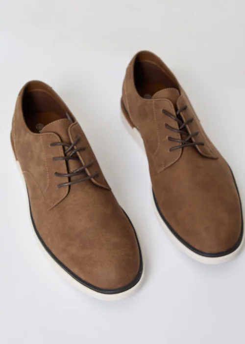 Threadbare Tan Faux Suede Derby Shoes - 7 Image 2