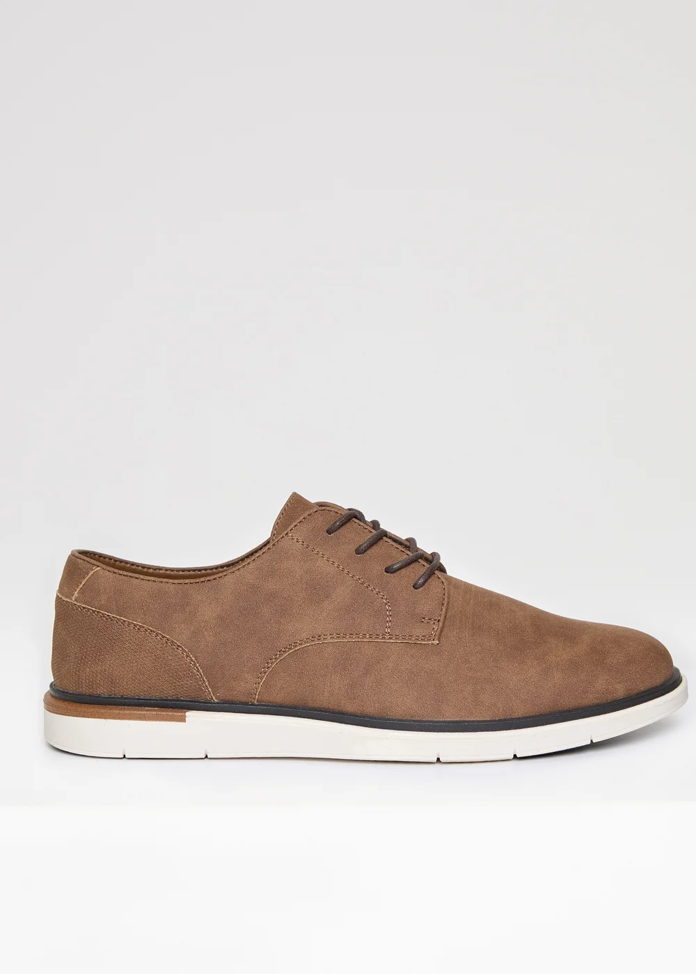 Threadbare Tan Faux Suede Derby Shoes - 7 Image 1