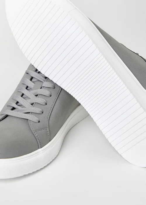 Threadbare Grey Faux Suede Court Trainers - 7 Image 5