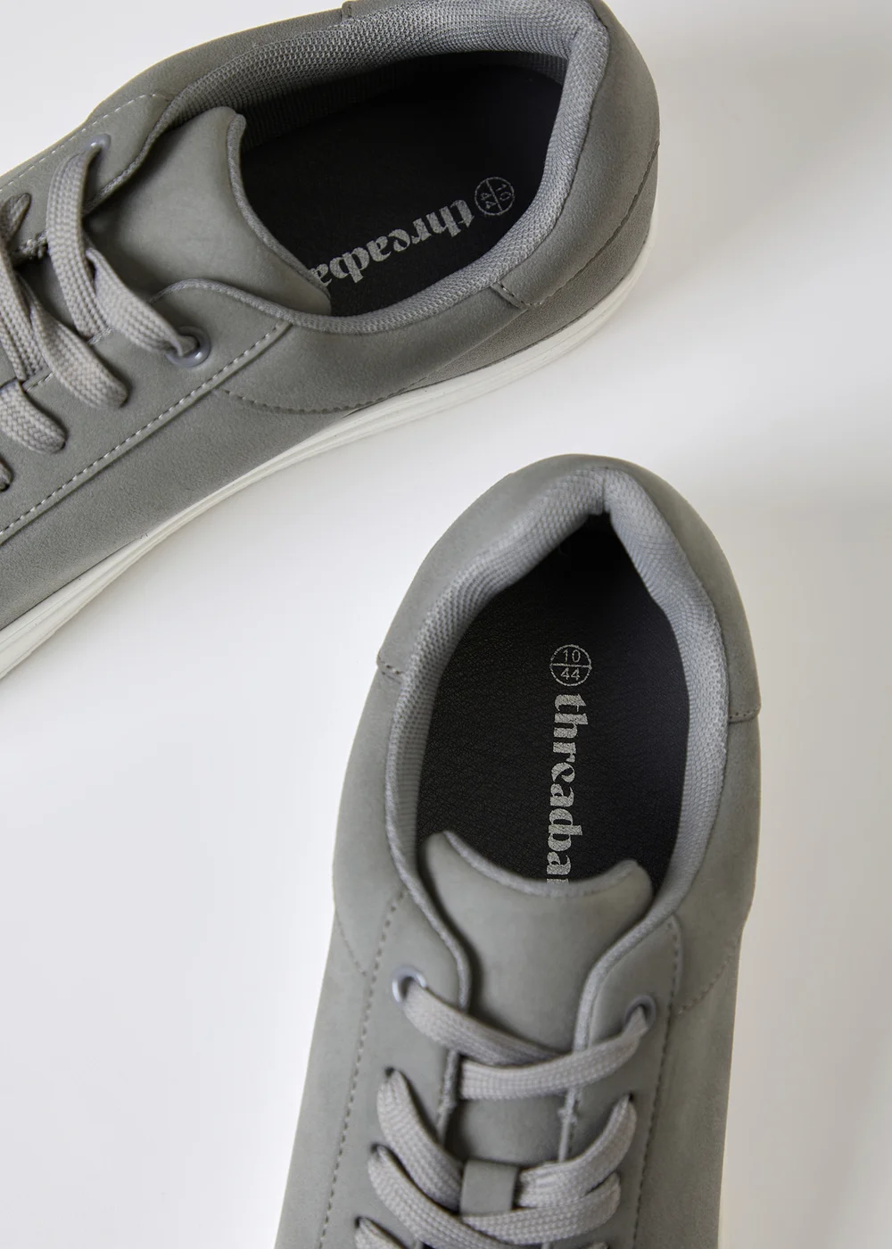 Threadbare Grey Faux Suede Court Trainers - 7 Image 4