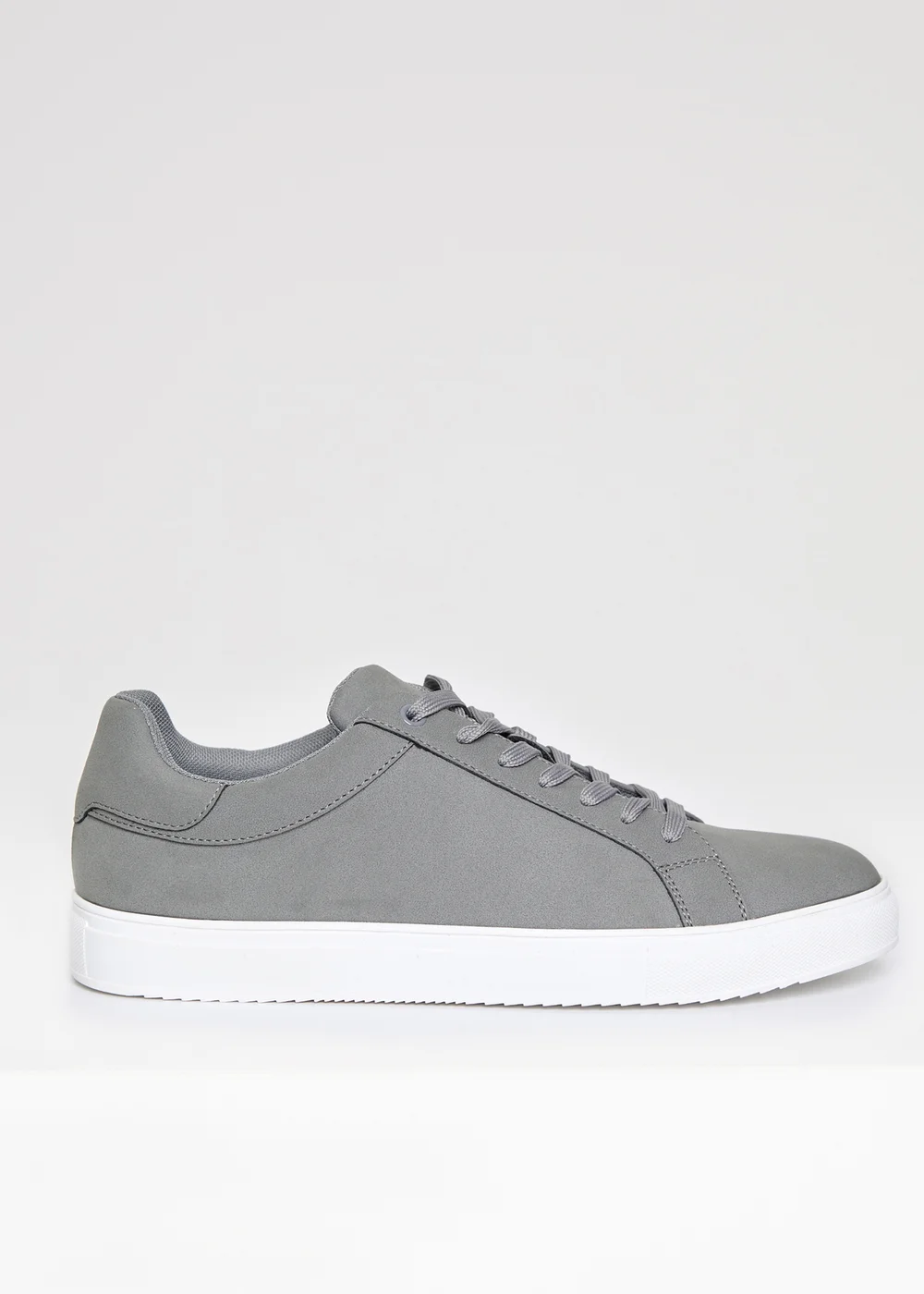 Threadbare Grey Faux Suede Court Trainers - 7 Image 1