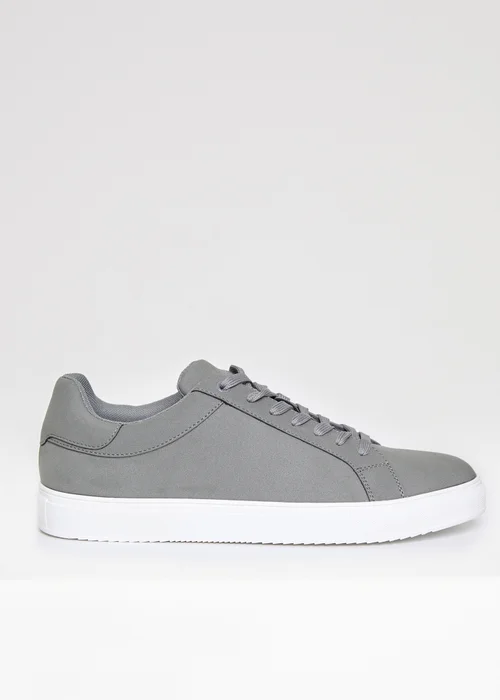 Threadbare Grey Faux Suede Court Trainers - 7 Image 1
