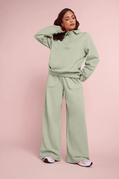 PixieGirl Petite Mint Green Pocket Patch Wide Leg Joggers - 10/L27 Image 2
