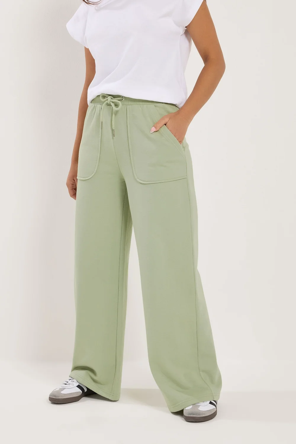 PixieGirl Petite Mint Green Pocket Patch Wide Leg Joggers - 10/L27 Image 4
