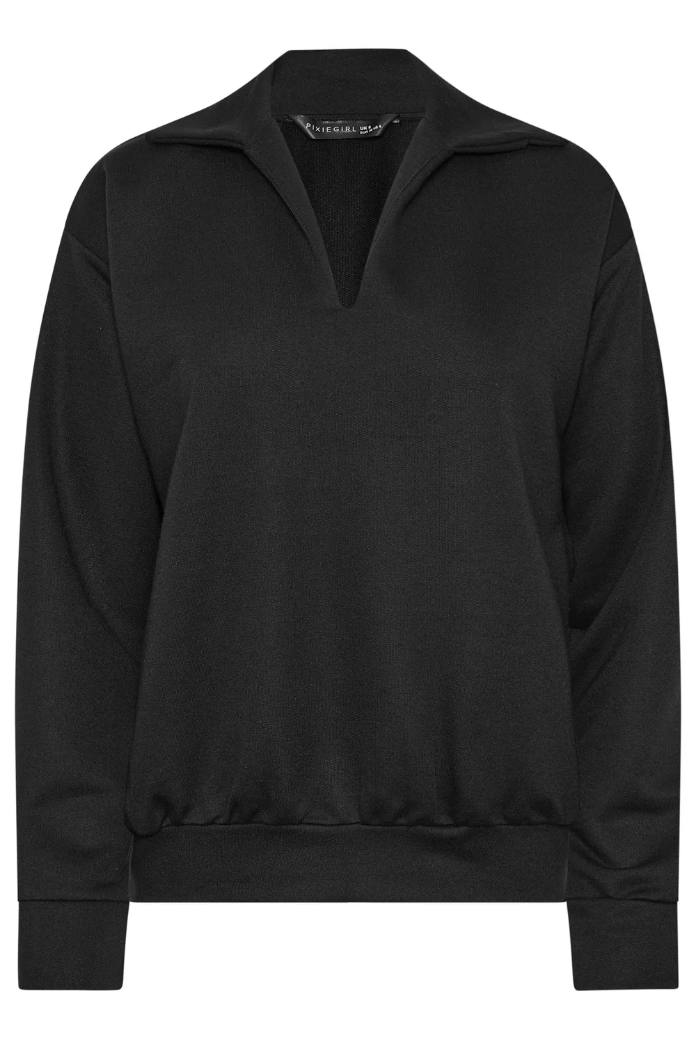 PixieGirl Petite Black Collar Oversized Sweatshirt - 16 Image 5