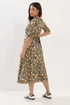 PixieGirl Petite Forest Green Floral Midi Dress - 10 Image 3