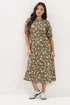 PixieGirl Petite Forest Green Floral Midi Dress - 10 Image 1