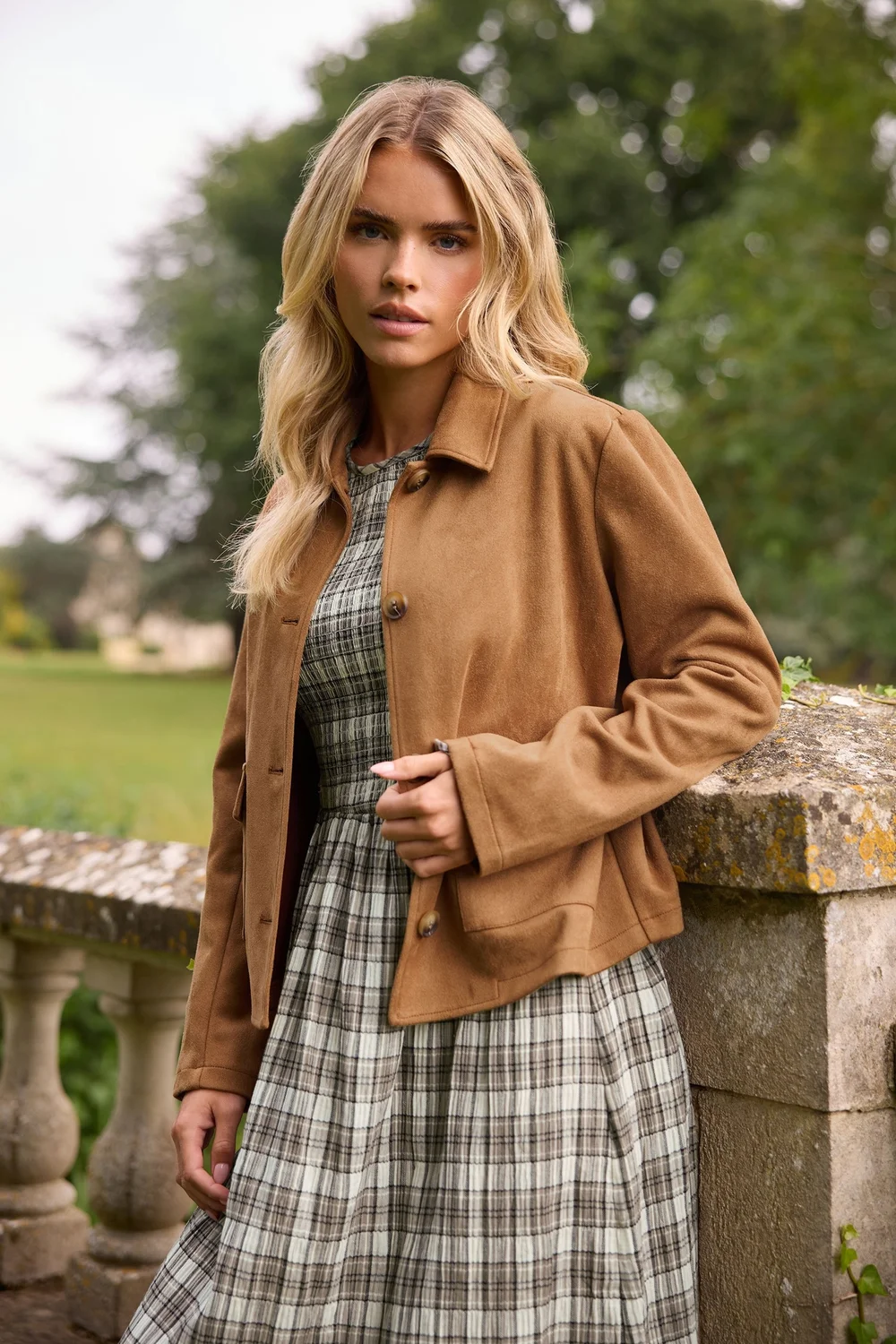 PixieGirl Petite Camel Brown Suedette Patch Pocket Jacket - 10 Image 1