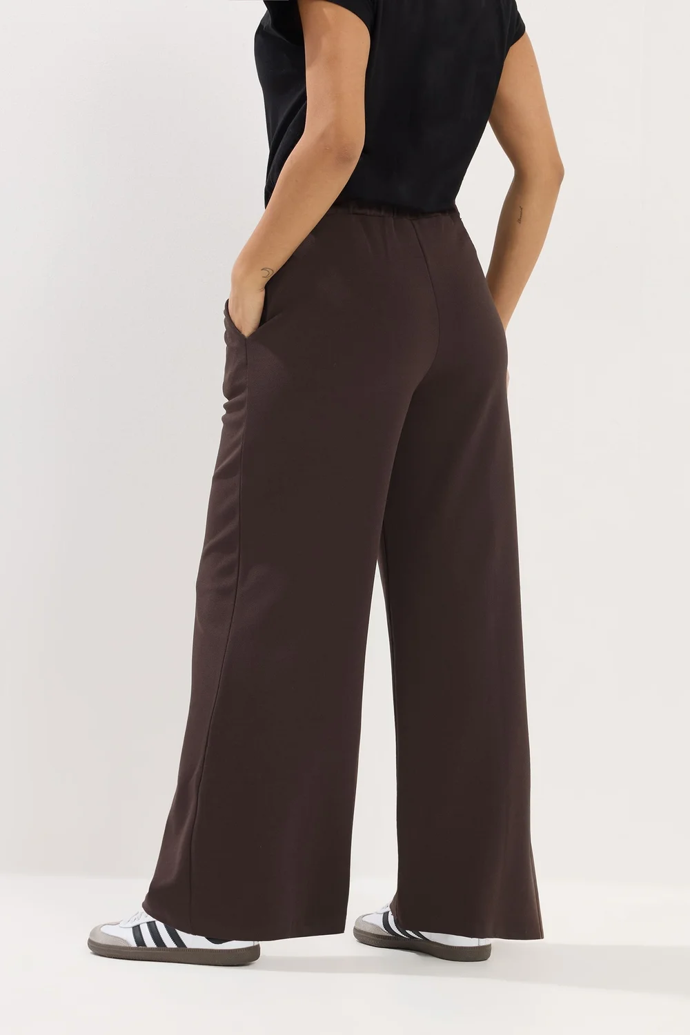 PixieGirl Petite Chocolate Brown Pintuck Trousers - 8/L27 Image 3