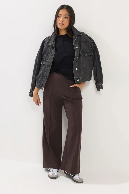 PixieGirl Petite Chocolate Brown Pintuck Trousers - 8/L27 Image 1