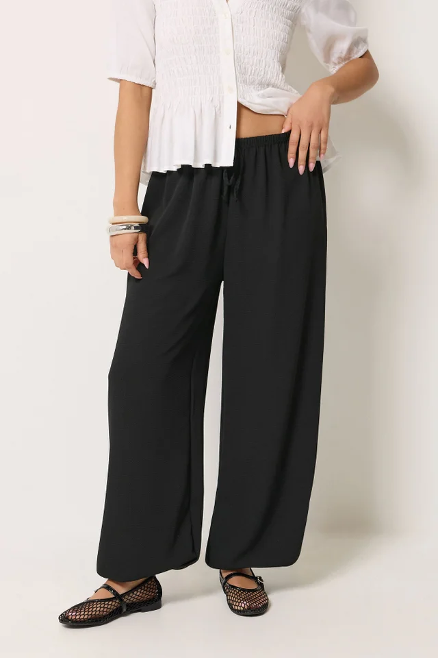 PixieGirl Petite Black Crepe Balloon Trousers