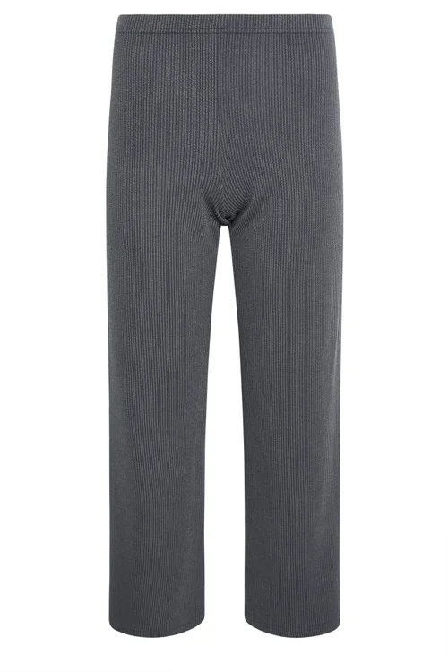 PixieGirl Petite Charcoal Grey Textured Wide Leg Trousers - 18/l27 Image 5