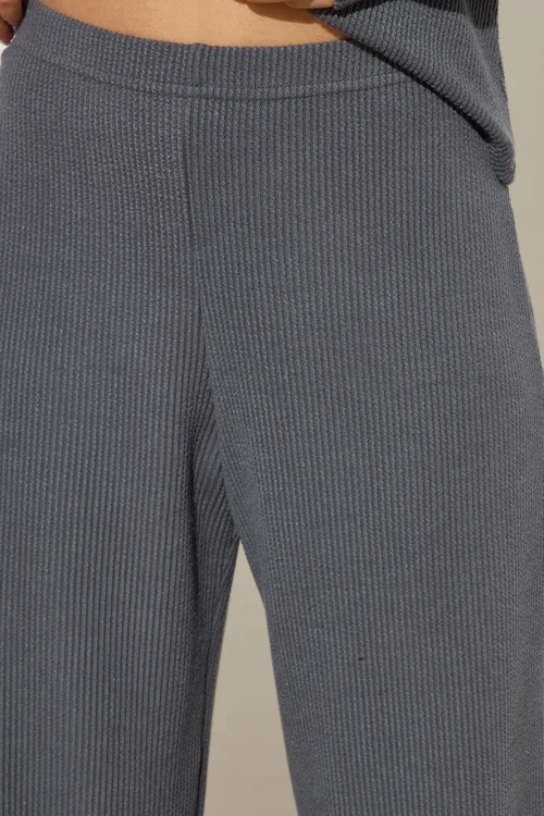 PixieGirl Petite Charcoal Grey Textured Wide Leg Trousers - 18/l27 Image 4