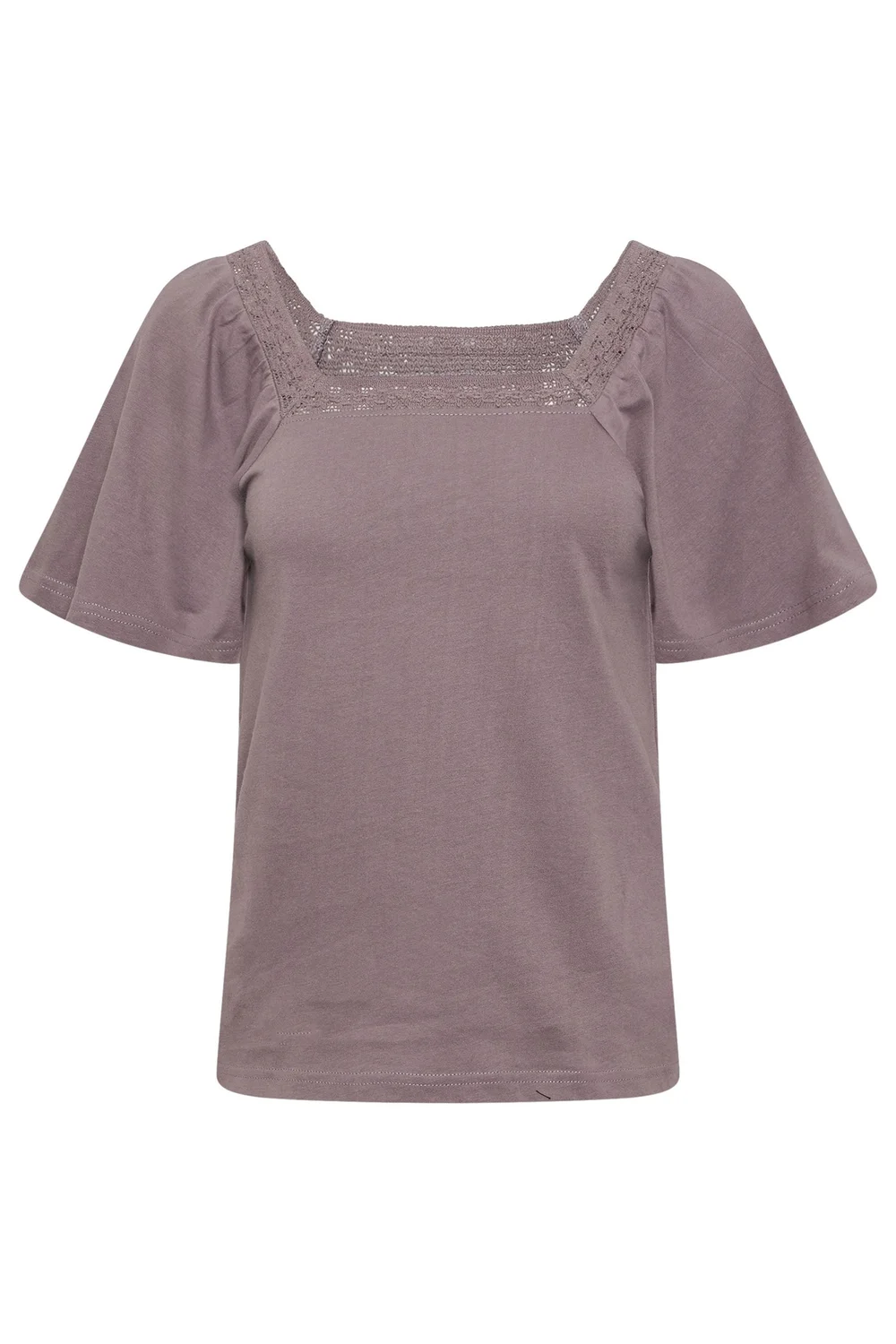 PixieGirl Petite Light Purple Crochet Trim Flutter Sleeve T-Shirt - 16 Image 5