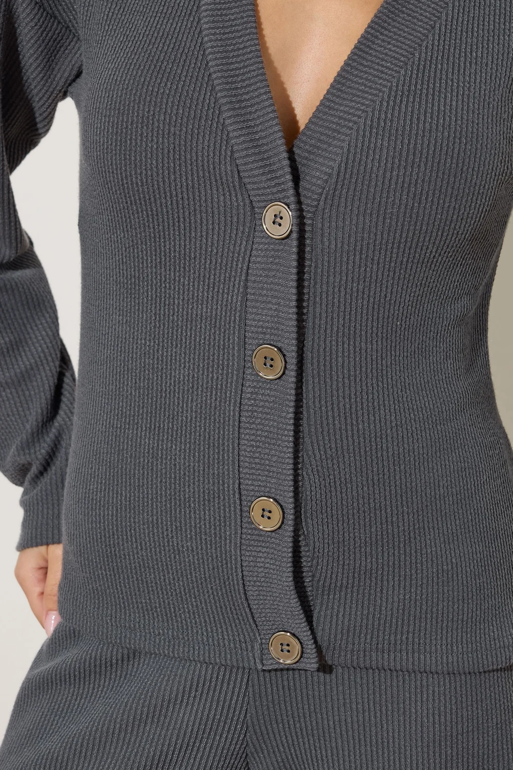 PixieGirl Petite Charcoal Grey Textured Cardigan - 10 Image 4