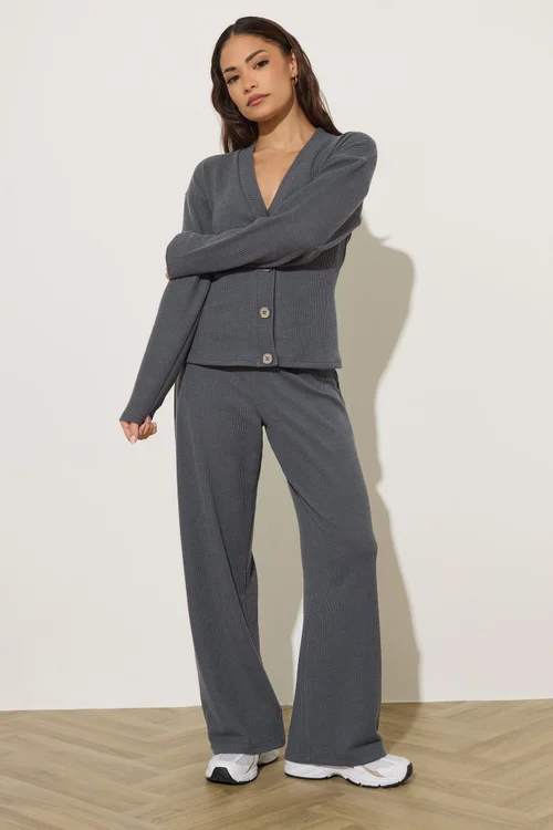 PixieGirl Petite Charcoal Grey Textured Cardigan - 10 Image 2