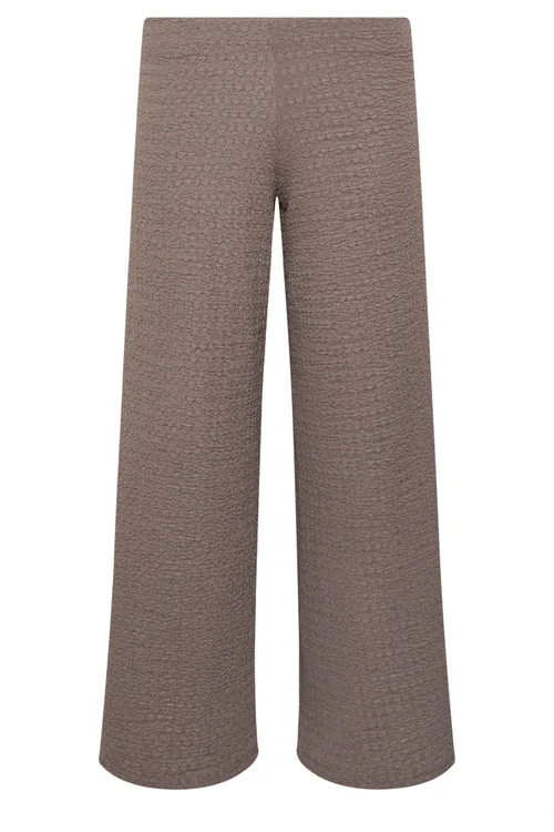 PixieGirl Petite Light Brown Textured Wide Leg Trousers - 10/L27 Image 5