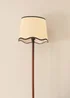 ValueLights Heather Dark Wood Floor Lamp with Scallop Lampshade - One Size Image 3
