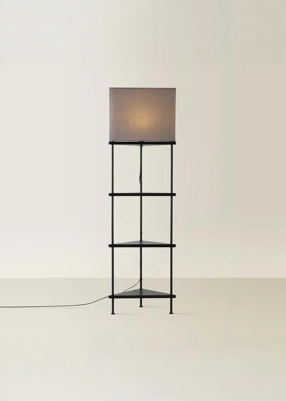 ValueLights Black Taska 3 Tier Shelf Floor Lamp - One Size Image 3