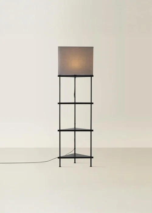 ValueLights Black Taska 3 Tier Shelf Floor Lamp - One Size Image 3