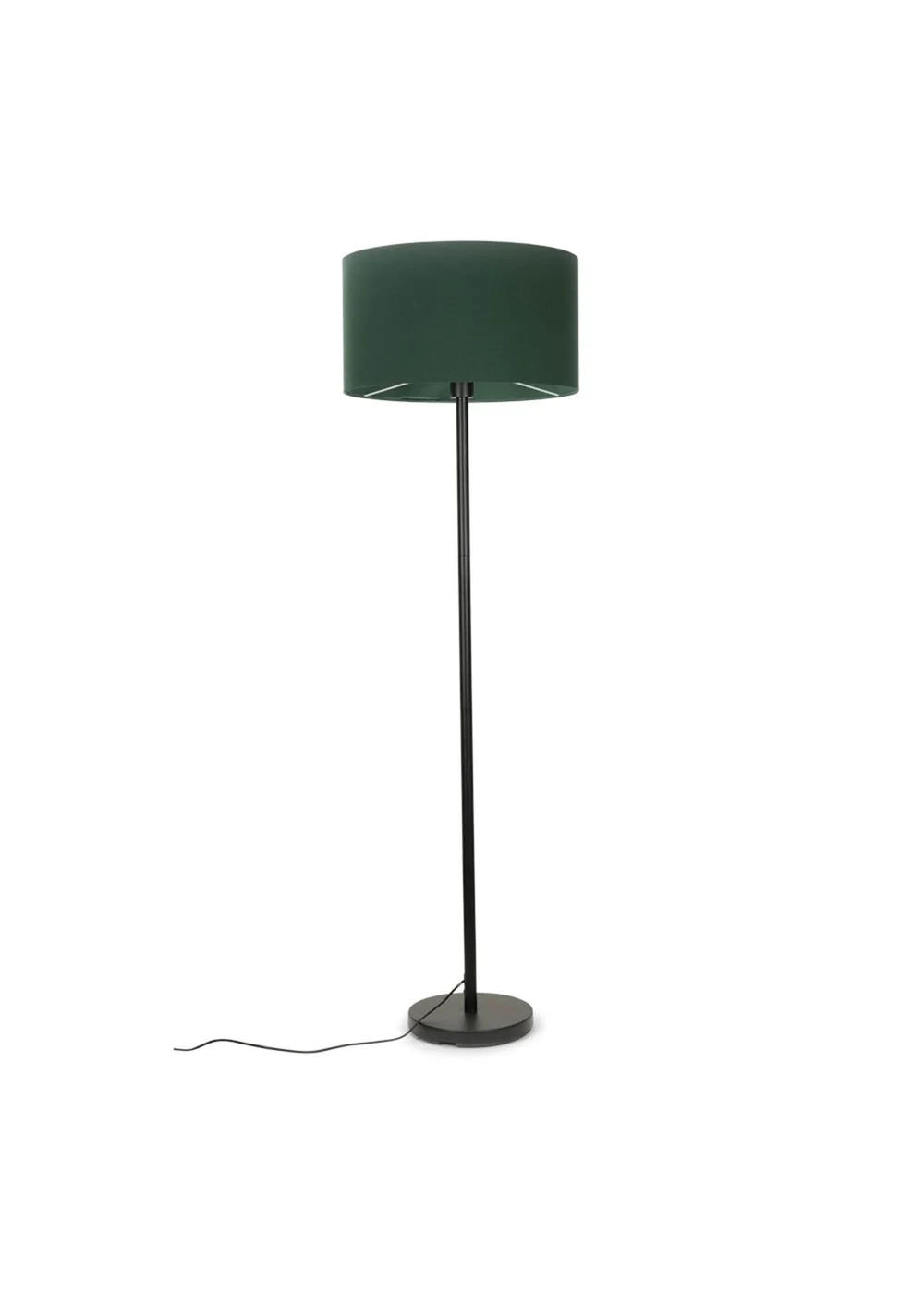 ValueLights Charlie Black Stem Floor Lamp with Drum Lampshade - One Size Image 2