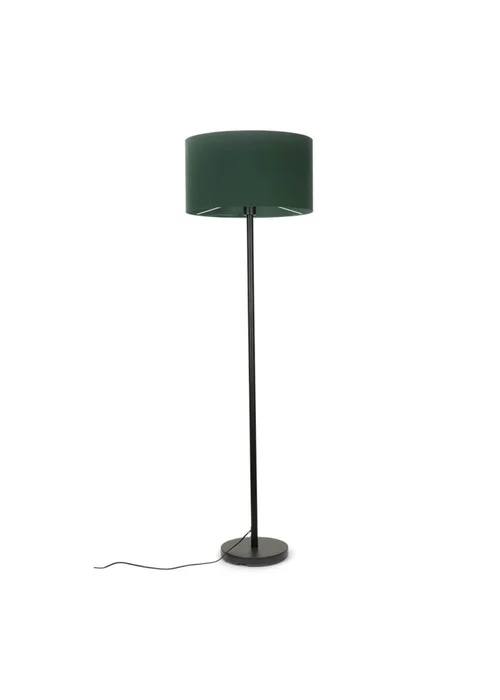 ValueLights Charlie Black Stem Floor Lamp with Drum Lampshade - One Size Image 2