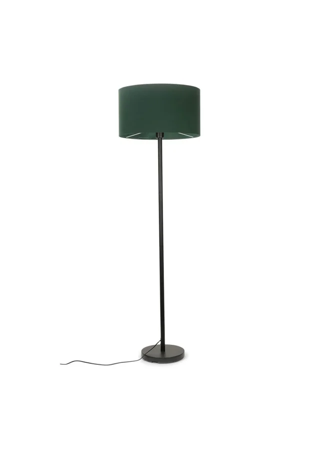 ValueLights Charlie Black Stem Floor Lamp with Drum Lampshade