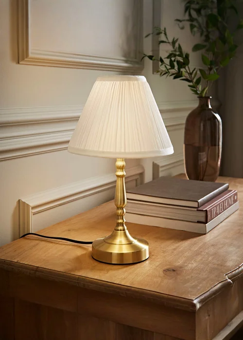 ValueLights Sienna Antique Brass Touch Table Lamp - One Size Image 1