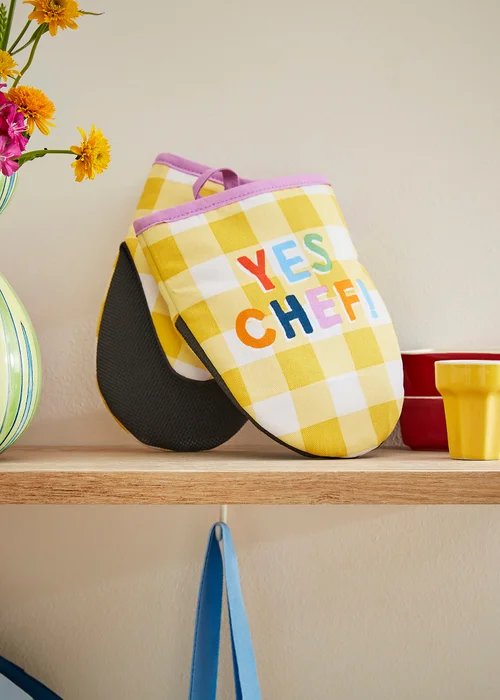 Ulster Weavers Yes Chef Multi Colour Microwave Mitts - Pair - One Size Image 2