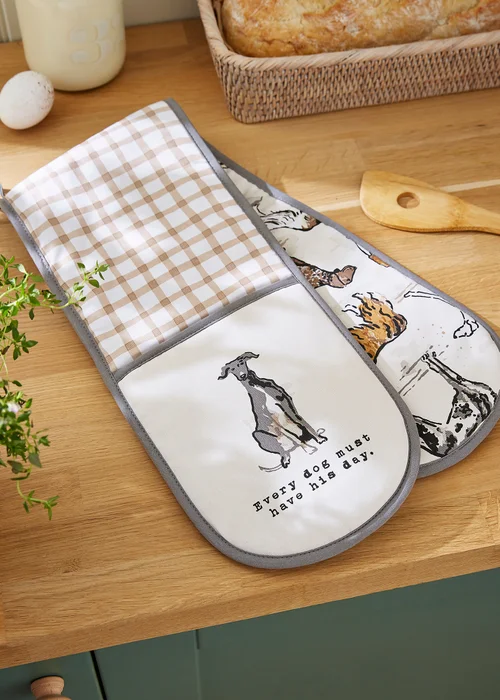 Ulster Weavers Country Dogs Brown Double Oven Glove - One Size Image 2