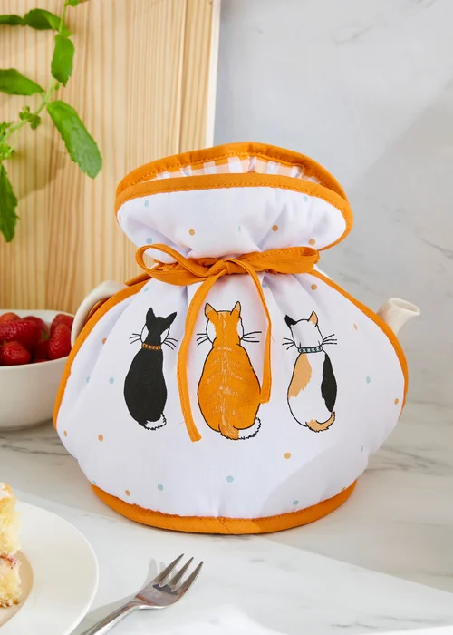 Ulster Weavers Cats In Waiting Orange Tea Cosy - Muff - One Size Image 2