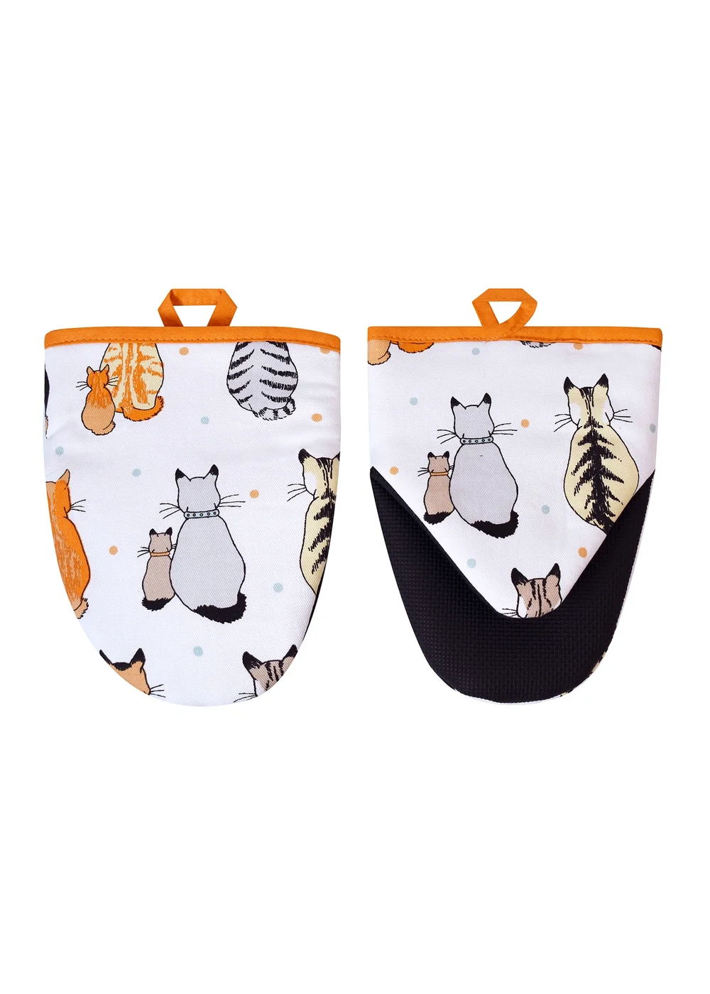 Ulster Weavers Cats In Waiting Orange Microwave Mitts - Pair - One Size Image 1