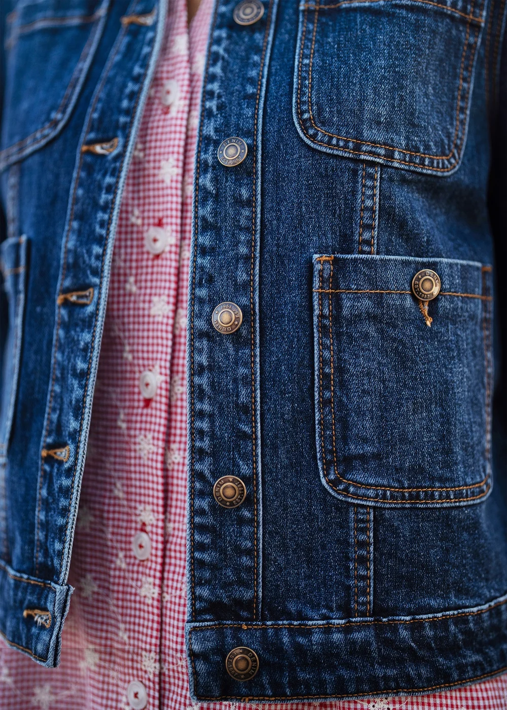 Yumi Blue Stretch Denim Jacket With Pocket Detail - 14 Image 4