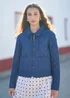 Yumi Blue Chambray Quilted Jacket With Cherry Lining - 12 Image 1
