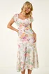 Roman Ivory Petite Floral Tiered Dress - 10 Image 2