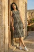 Roman Black Abstract Print Panel Detail Dress - 10 Image 1