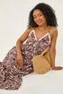 Roman Chocolate Petite Abstract Crochet Trim Dress - 16 Image 1