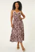 Roman Chocolate Petite Abstract Crochet Trim Dress - 16 Image 2