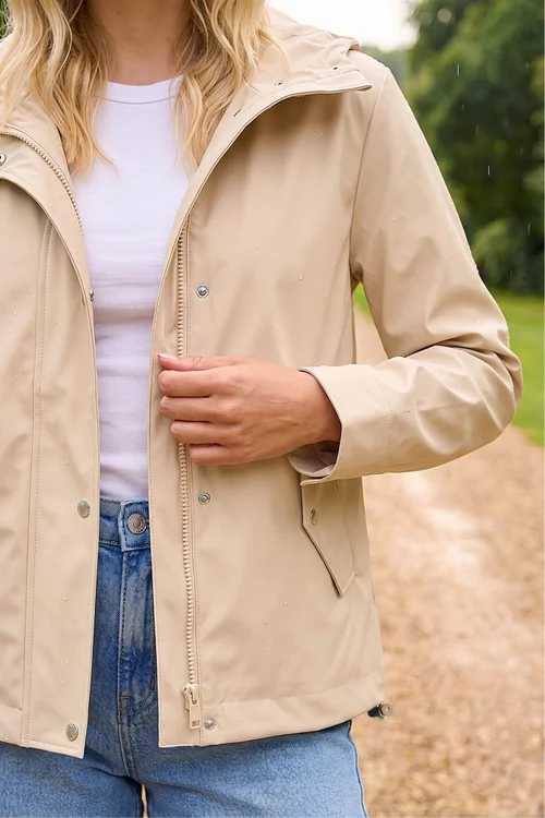 Roman Ivory Hooded Rain Jacket - 14 Image 4