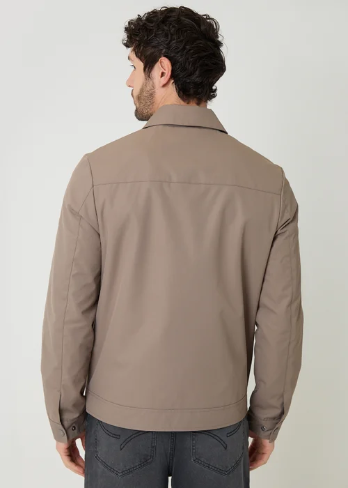 Threadbare Taupe Showerproof Lightweight Zip Up Jacket - M Image 2