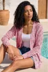 Roman Pink Tape Knit Cotton Blend Cardigan - 14 Image 1