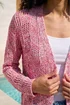 Roman Pink Tape Knit Cotton Blend Cardigan - 14 Image 4