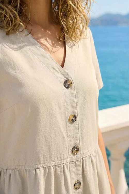 Roman Stone Denim Button Through Midi Dress - 20 Image 4