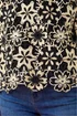 Roman Black Floral Crochet Knit Top - M Image 4