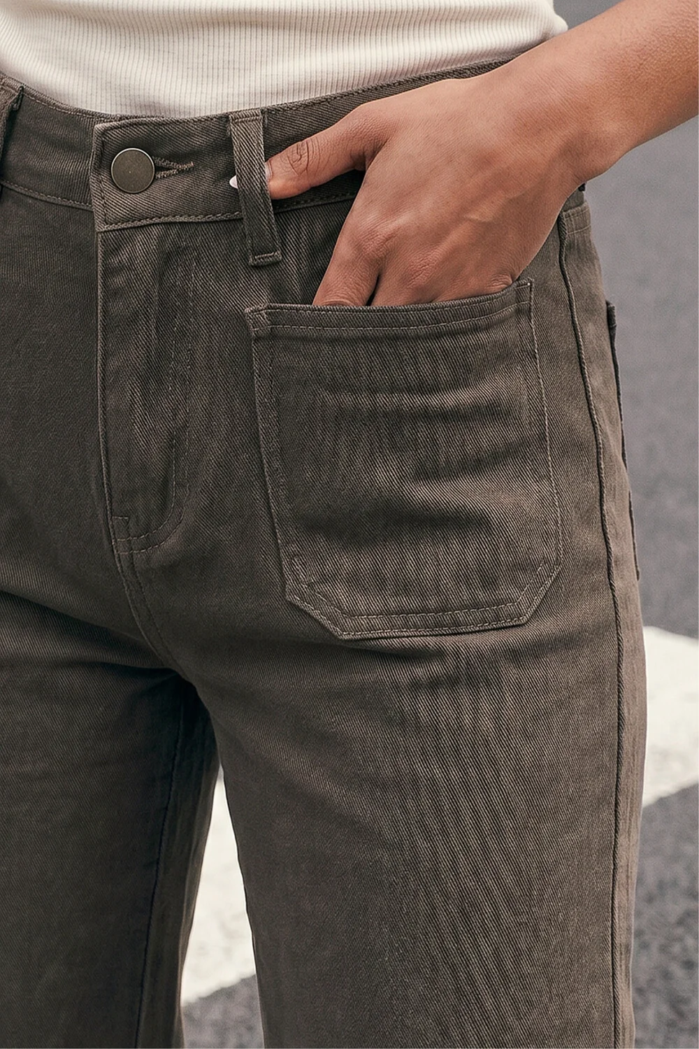 Roman Taupe Petite Cotton Stretch Pocket Jean - 14 Image 4