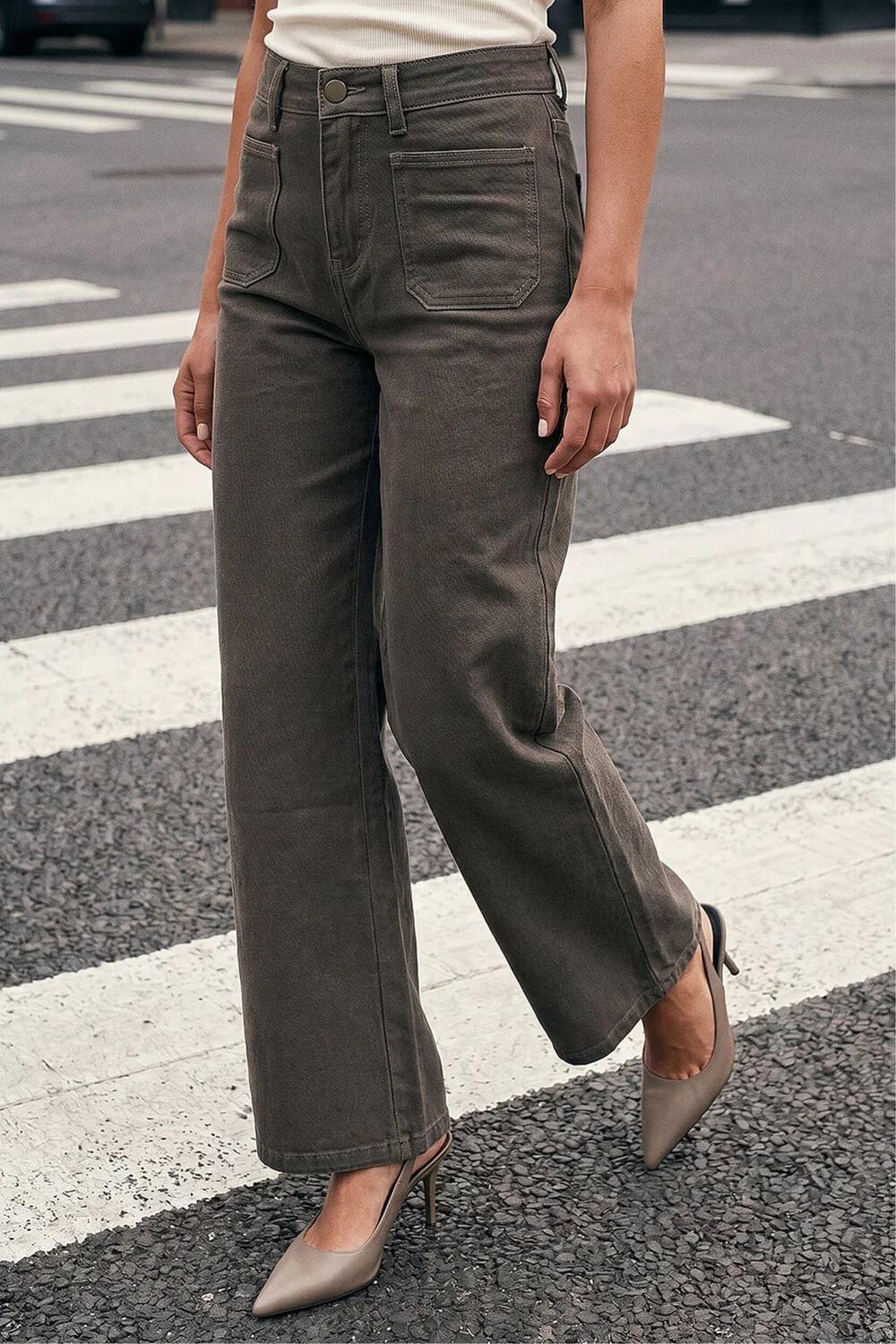 Roman Taupe Petite Cotton Stretch Pocket Jean - 14 Image 2