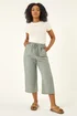 Roman Khaki Petite Stripe Cropped Wide Leg Trouser - 12 Image 2