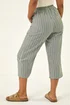 Roman Khaki Petite Stripe Cropped Wide Leg Trouser - 12 Image 3
