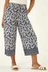 Roman Navy Petite Border Print Cropped Trouser - 16 Image 4